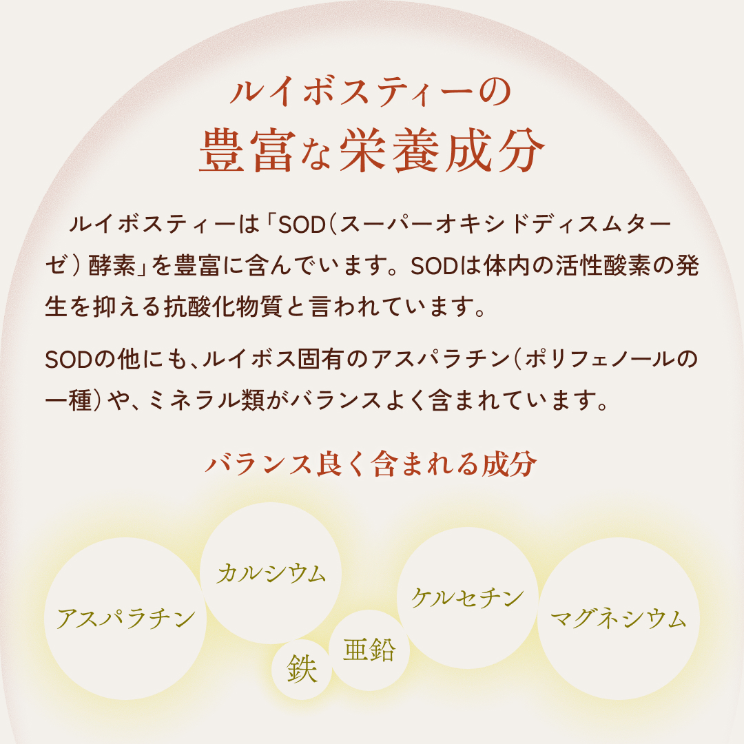 ルイボスティーの豊富な栄養成分